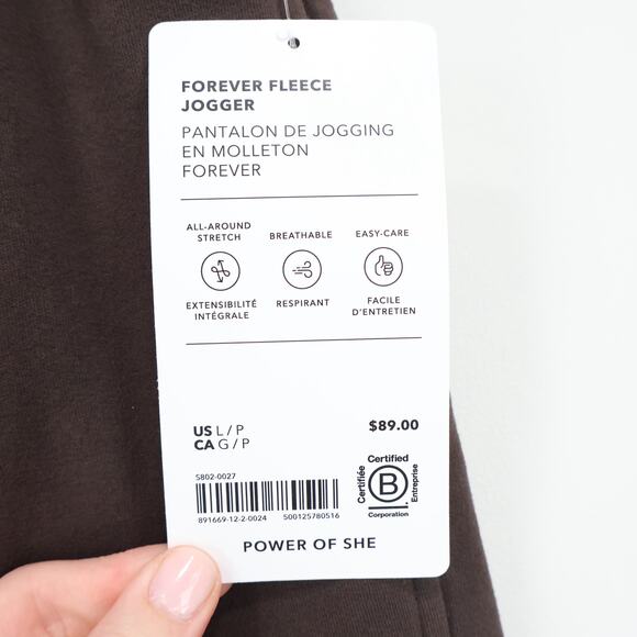 NWT Athleta Forever Fleece High-Rise Fleece Jogger In Truffle Brown Large Petite - Picture 8 of 9